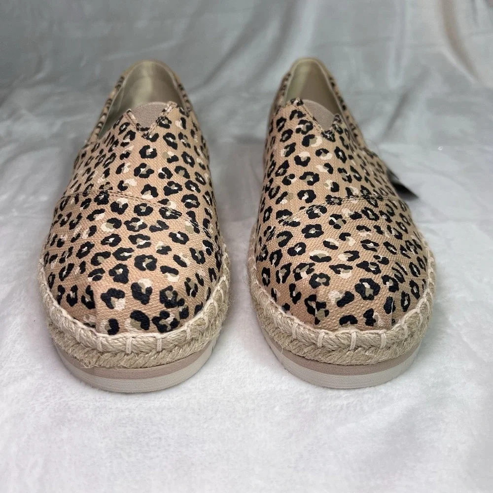 Toms NWT Alpargata Platform Rope Women Natural Textured Cheetah, Size 9.5